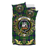 Duncan Modern Tartan Crest Bedding Set - Golden Thistle Style